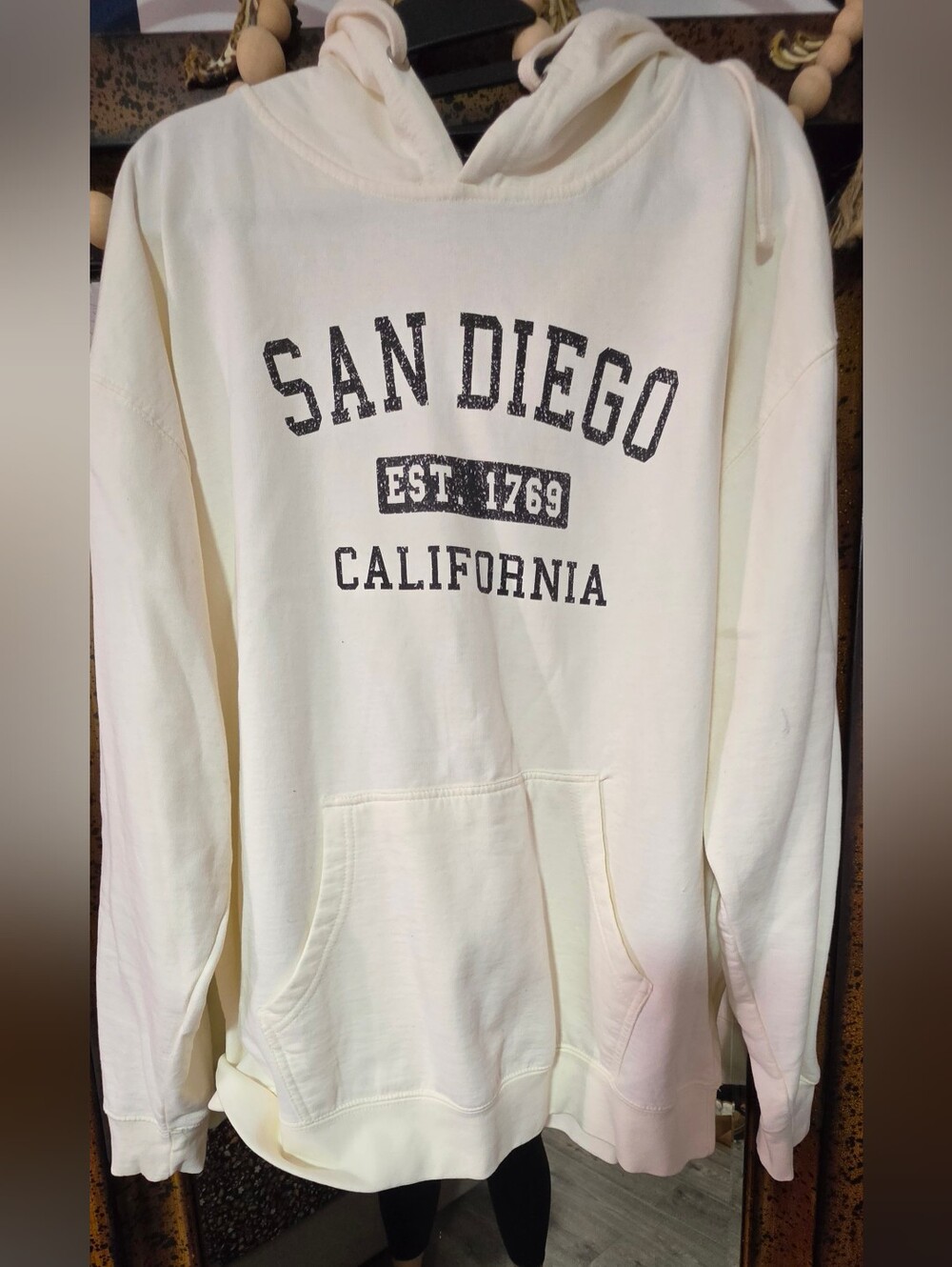 San Diego California Graphic Hoodie - Cream